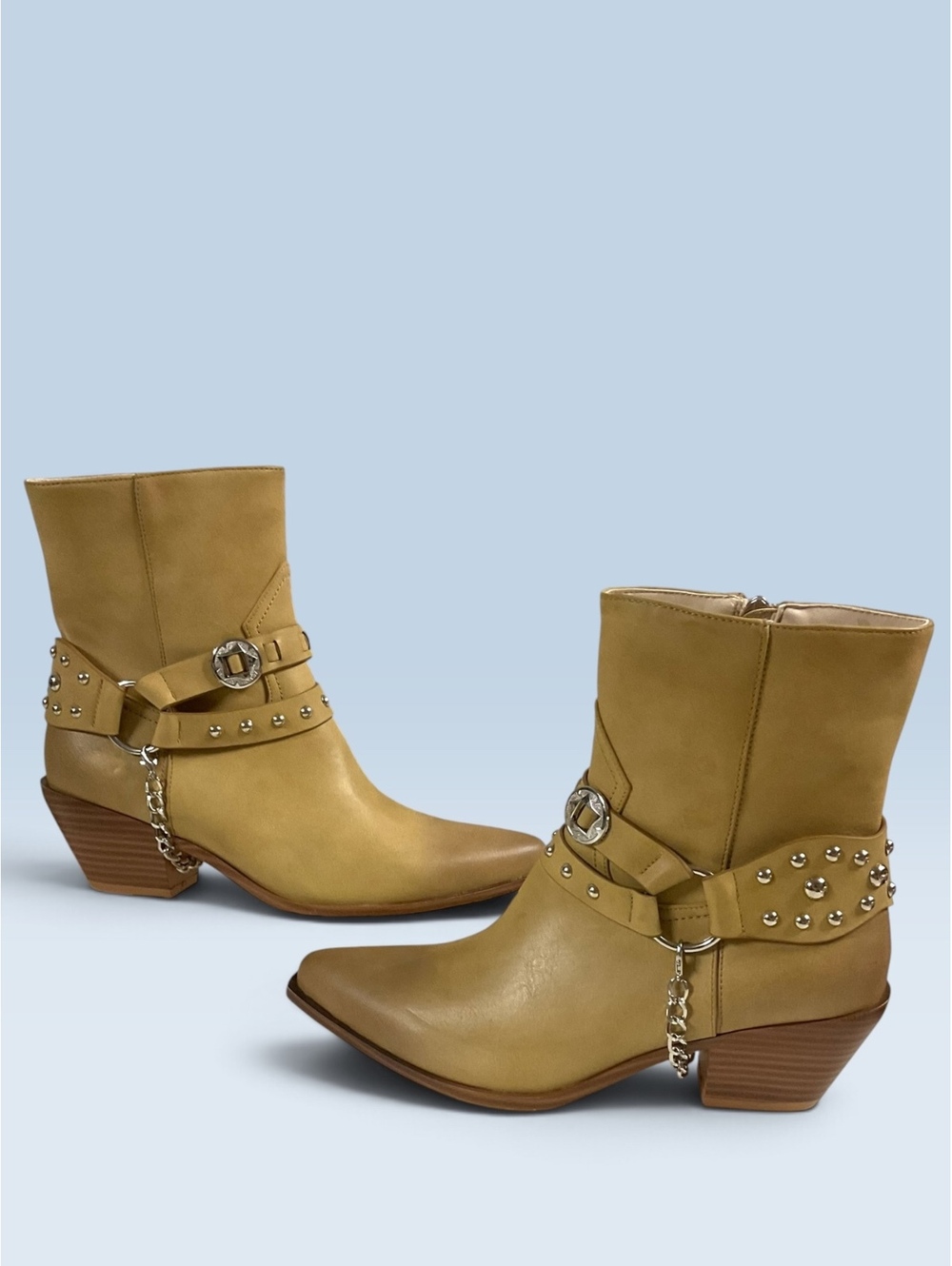 Unknown Brand Tan Booties Faux Leather Women's Size 8.5